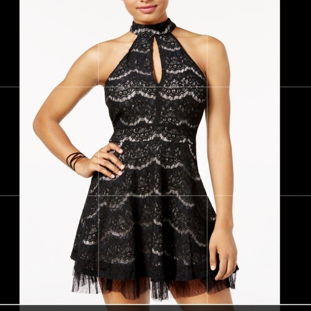 Francesca's halter lace mini dress size MBlack